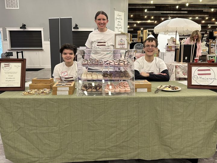 Set up of macaron stand at the Self-Amorcito Market in February 2024